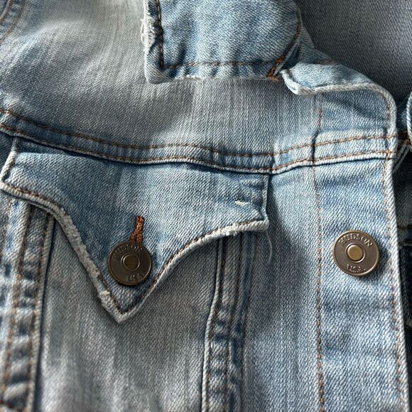 Hudson Jeans Girls’s Light Wash Denim Jacket Size XL - Picture 4 of 11